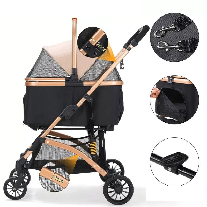 Poussette pour chat 2 en 1 - Panier détachable