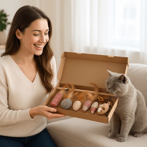 Pack de 7 Jouets pour Chat avec Plumes