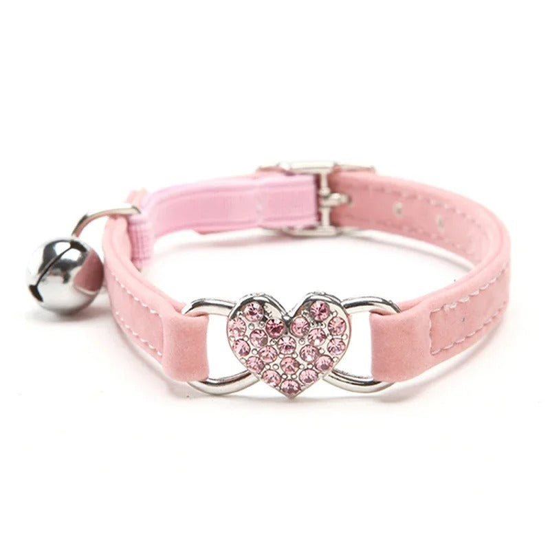 Collier chat - Avec coeur en strass