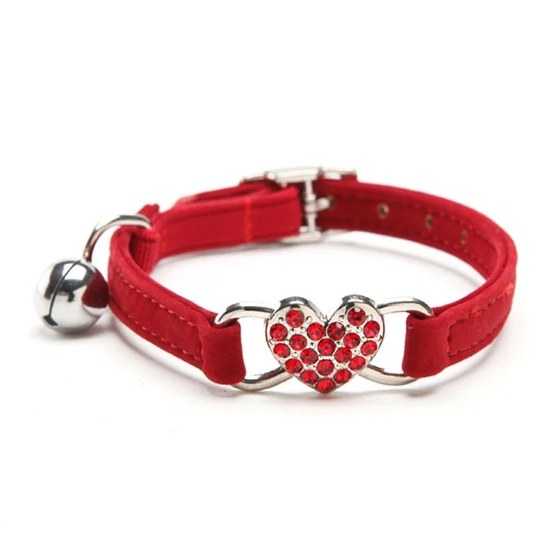 Collier chat - Avec coeur en strass