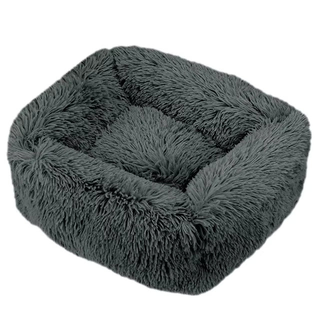 Coussin pour chat en peluche gris