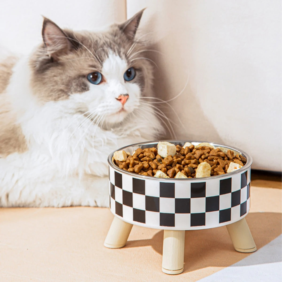 gamelle-chat-design-damier