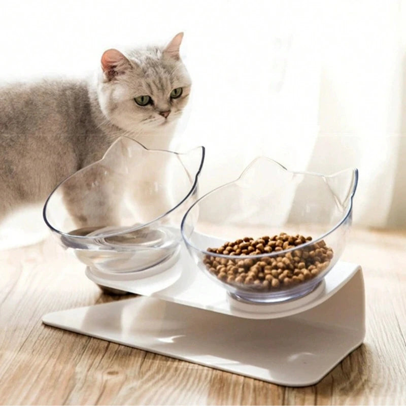Gamelle pour chat surélevée pour une meilleure digestion et confort.