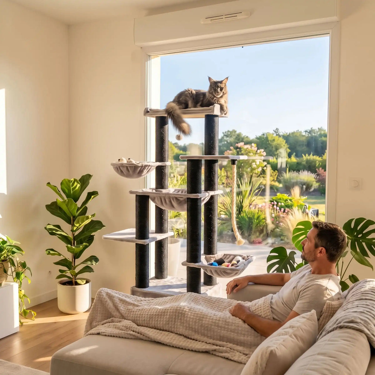 Arbre à Chat XXL – Parc d'Activité Vertical pour Chat d'Intérieur
