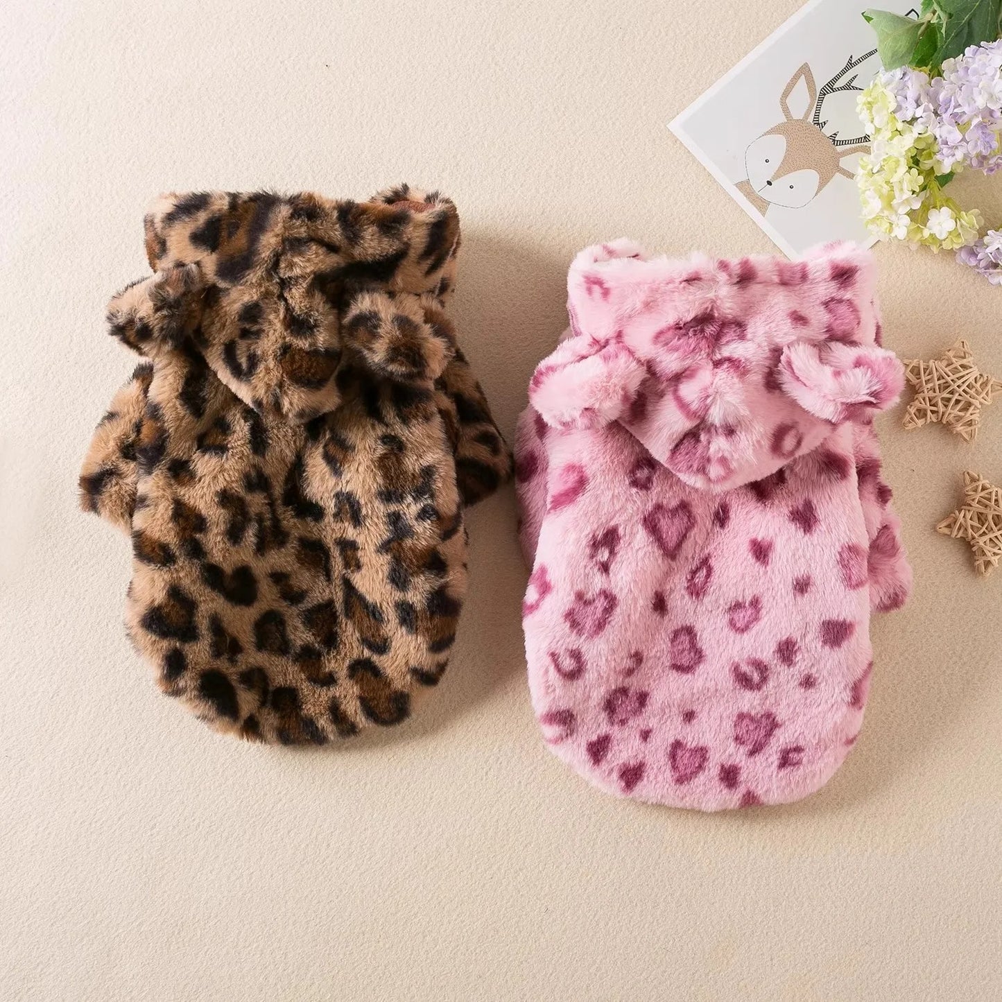 Manteau pour Chat - A capuche imprimé léopard