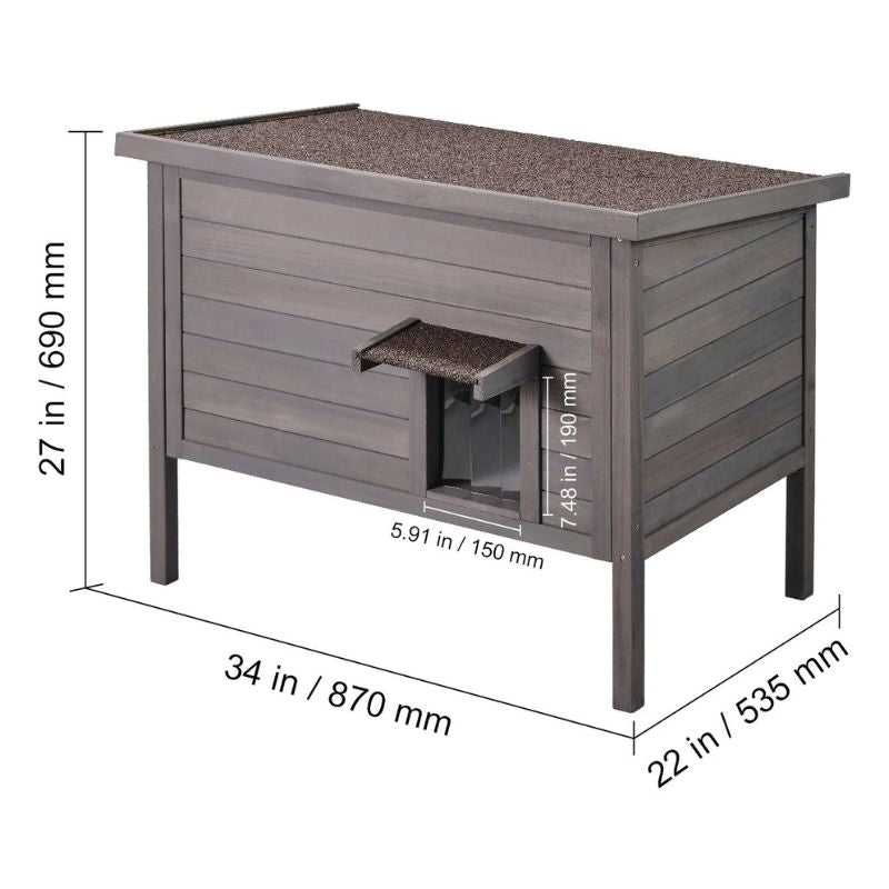 Niche chat extérieur - en bois avec isolation mousse