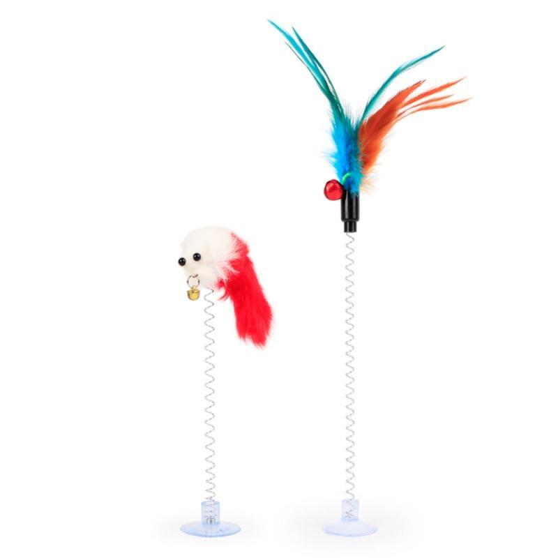 Bâton de plumes avec clochette | Chat- ToyStick™