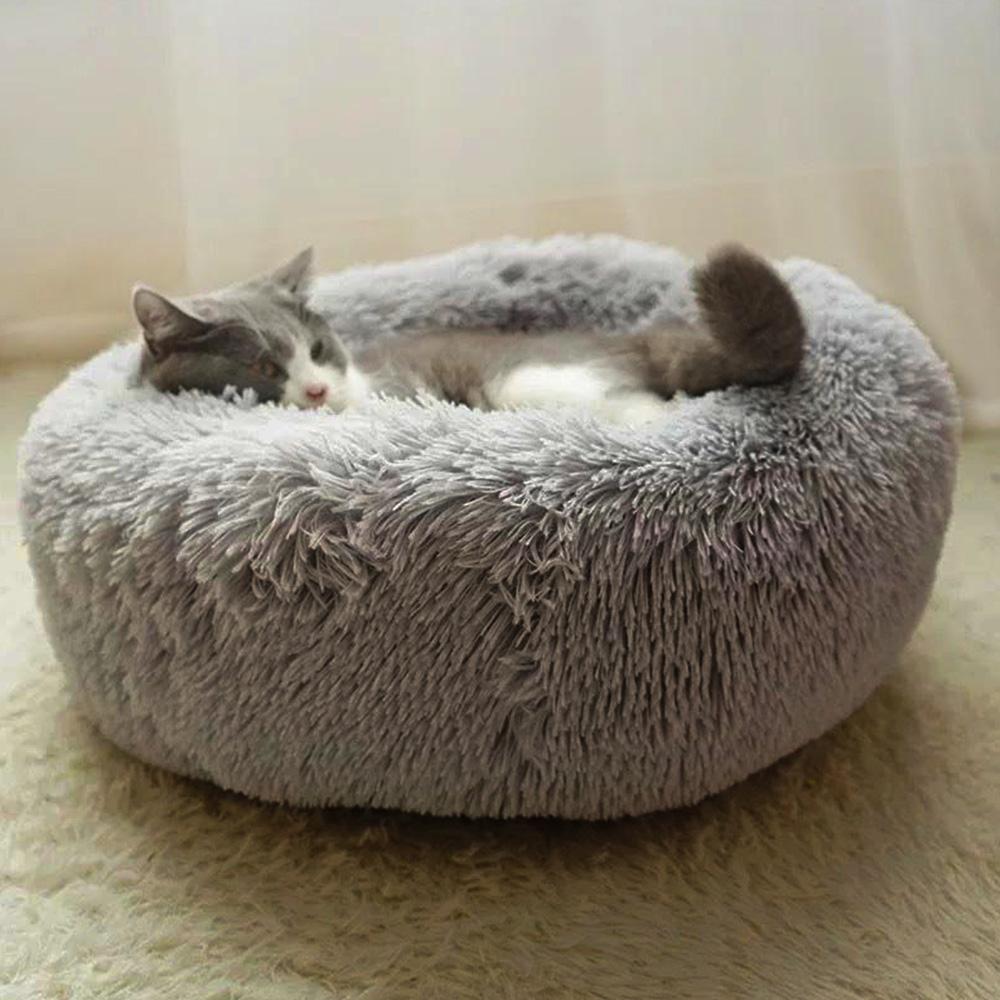 Coussin pour chat gris clair