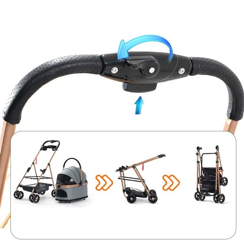 Poussette pour chat 2 en 1 - Support détachable