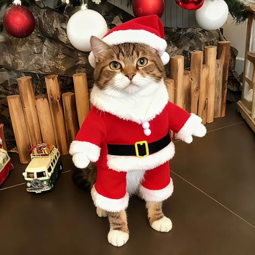 Costume pour chat Père Noël