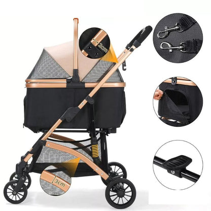 Poussette pour chat 2 en 1 - Panier détachable