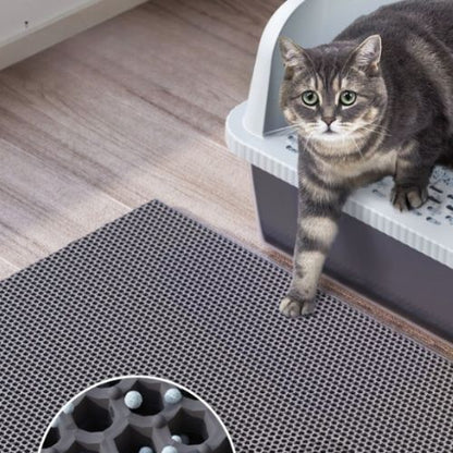 Bac à litière chat XXL - En Acier Inoxydable, avec tapis et pelle