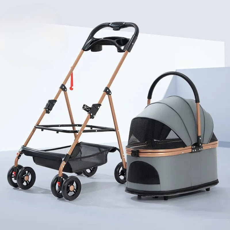Poussette pour chat 2 en 1 - Support détachable