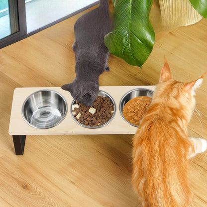 Gamelle chat surélevée | Bols triples