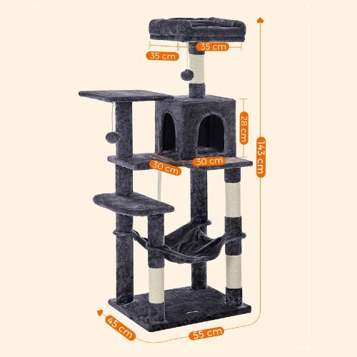 Arbre à chat - Tour de jeux et de détente SkylineComfort 140 cm