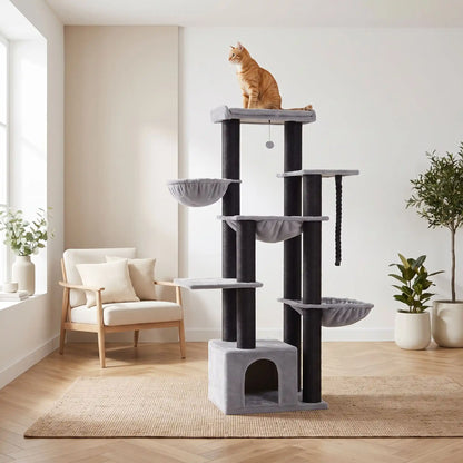 Arbre à Chat XXL – Parc d'Activité Vertical pour Chat d'Intérieur