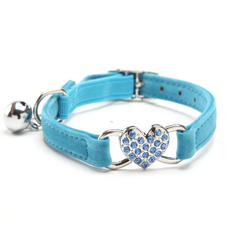 Collier chat - Avec coeur en strass
