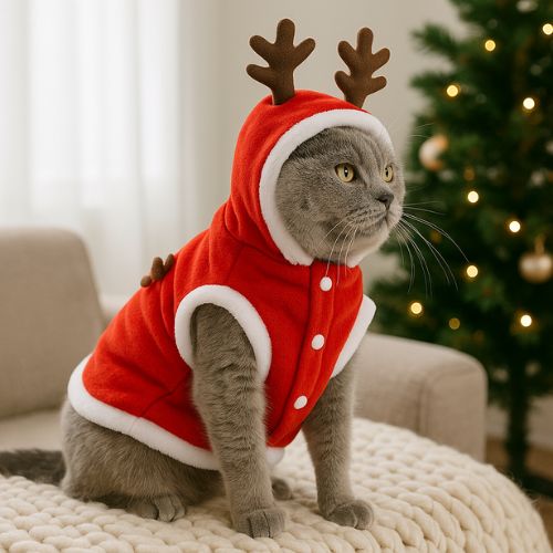 Costume pour chat - Bonhomme de neige