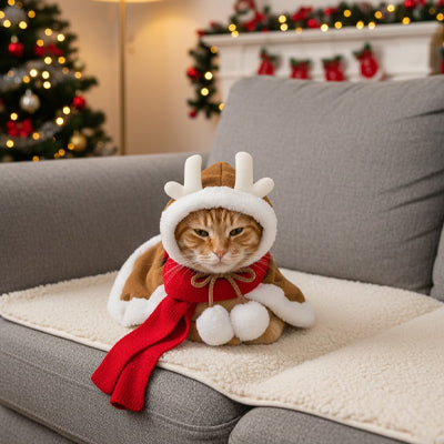 Déguisement pour chat - Cape de Noël