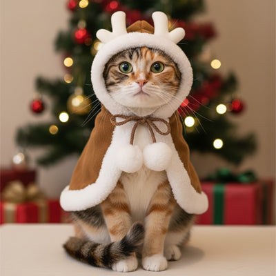 Déguisement pour chat - Cape de Noël