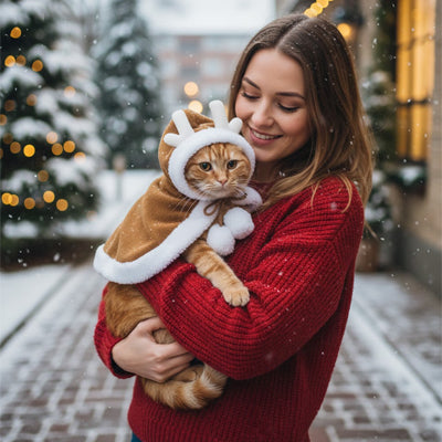 Déguisement pour chat - Cape de Noël