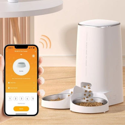 Contrôle du distributeur automatique de croquettes pour 2 chats depuis l’application mobile