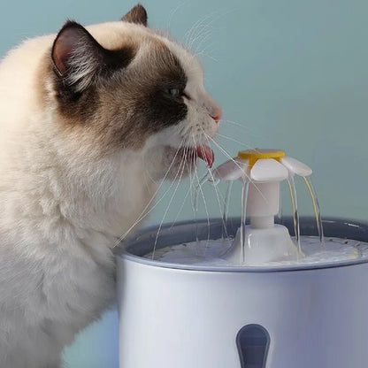 fontaine-a-eau-chat-design-fleur