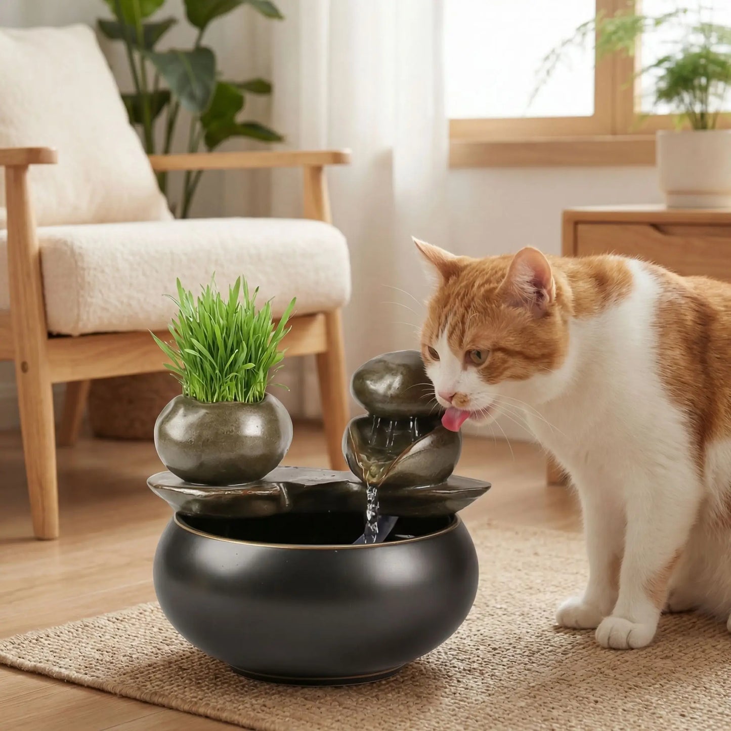 Fontaines à eau chat en Céramique - DecoZen