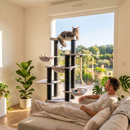 Arbre à Chat XXL – Parc d'Activité Vertical pour Chat d'Intérieur