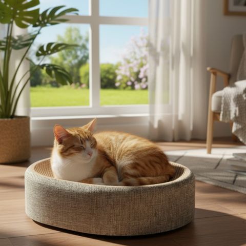 Griffoir chat | Concave Ovale En sisal