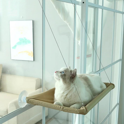 Chat allongé sur un hamac pour chat