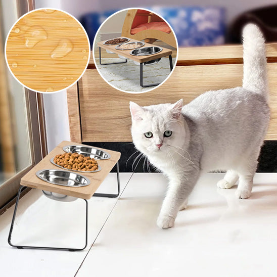 Gamelle chat surélevée | Bols triples