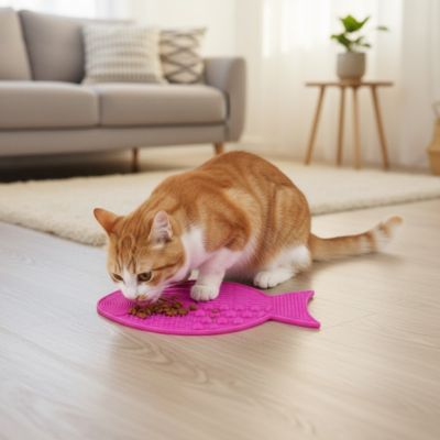 Tapis anti glouton chat - Forme poisson