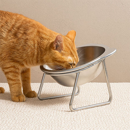Gamelle chat - Surélevée en Acier Inoxydable