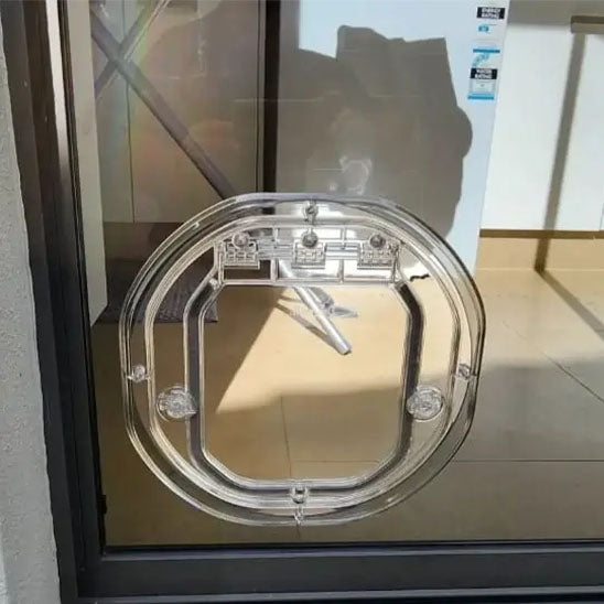 Chatiere pour chat - Ronde Transparente