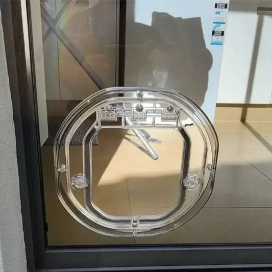 Chatiere pour chat - Ronde Transparente