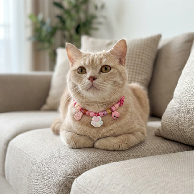 Collier Chat - Tressé coloré