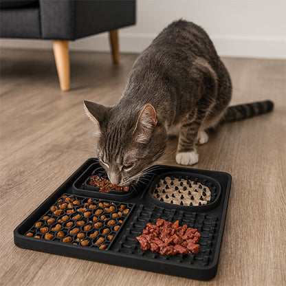 Tapis anti glouton chat - Multi-Compartiment