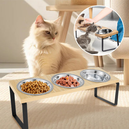 Gamelle chat surélevée | Bols triples