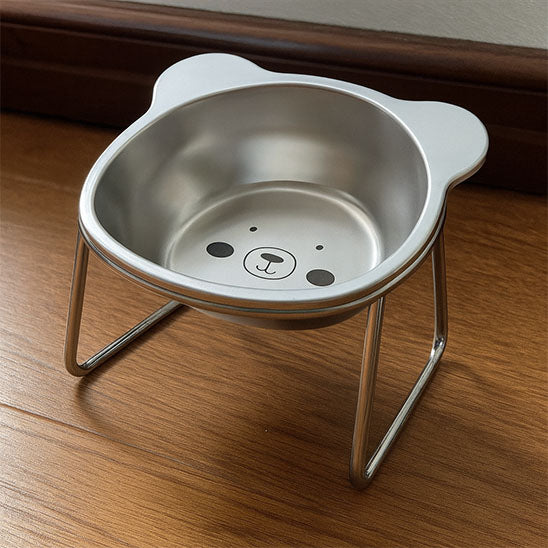 Gamelle chat - Surélevée en Acier Inoxydable