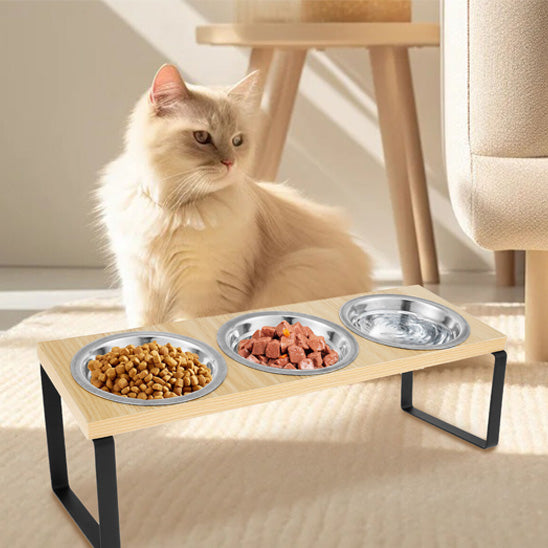 Gamelle chat surélevée | Bols triples