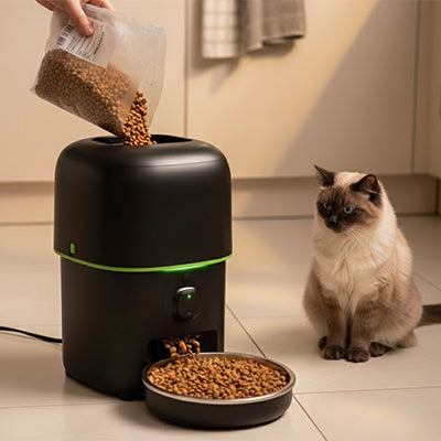 Distributeur de croquettes pour chat automatique - Avec Caméra Smart Connect