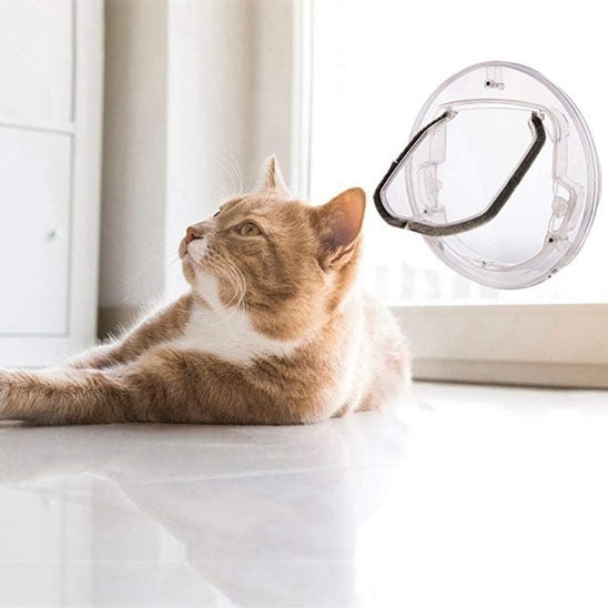 Chatiere pour chat - Ronde Transparente