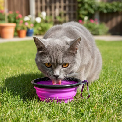 Gamelle chat - Portable pour sorties et voyages