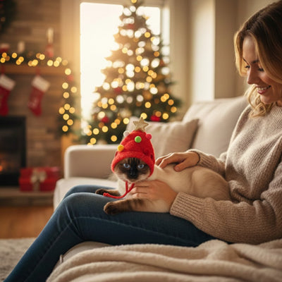 Bonnet de Noël pour chat - Sapin