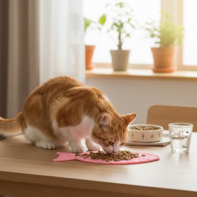 Tapis anti glouton chat - Forme poisson