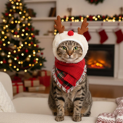 Bonnet de Noël pour chat - Renne