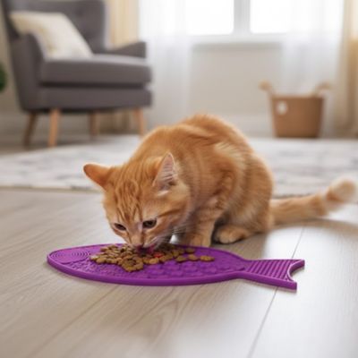 Tapis anti glouton chat - Forme poisson