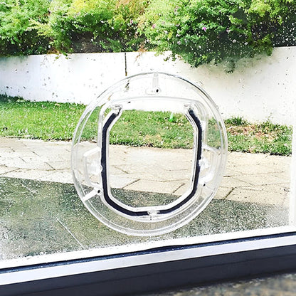 Chatiere pour chat - Ronde Transparente