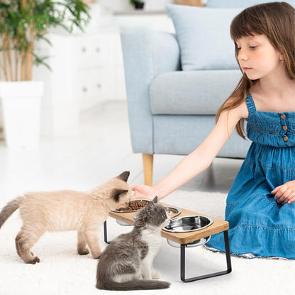 Gamelle chat surélevée | Bols triples